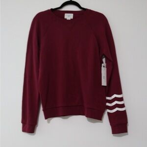 NWT Anthropologie Sol Angeles Waves Pullover Sweatshirt Women Maroon White Small